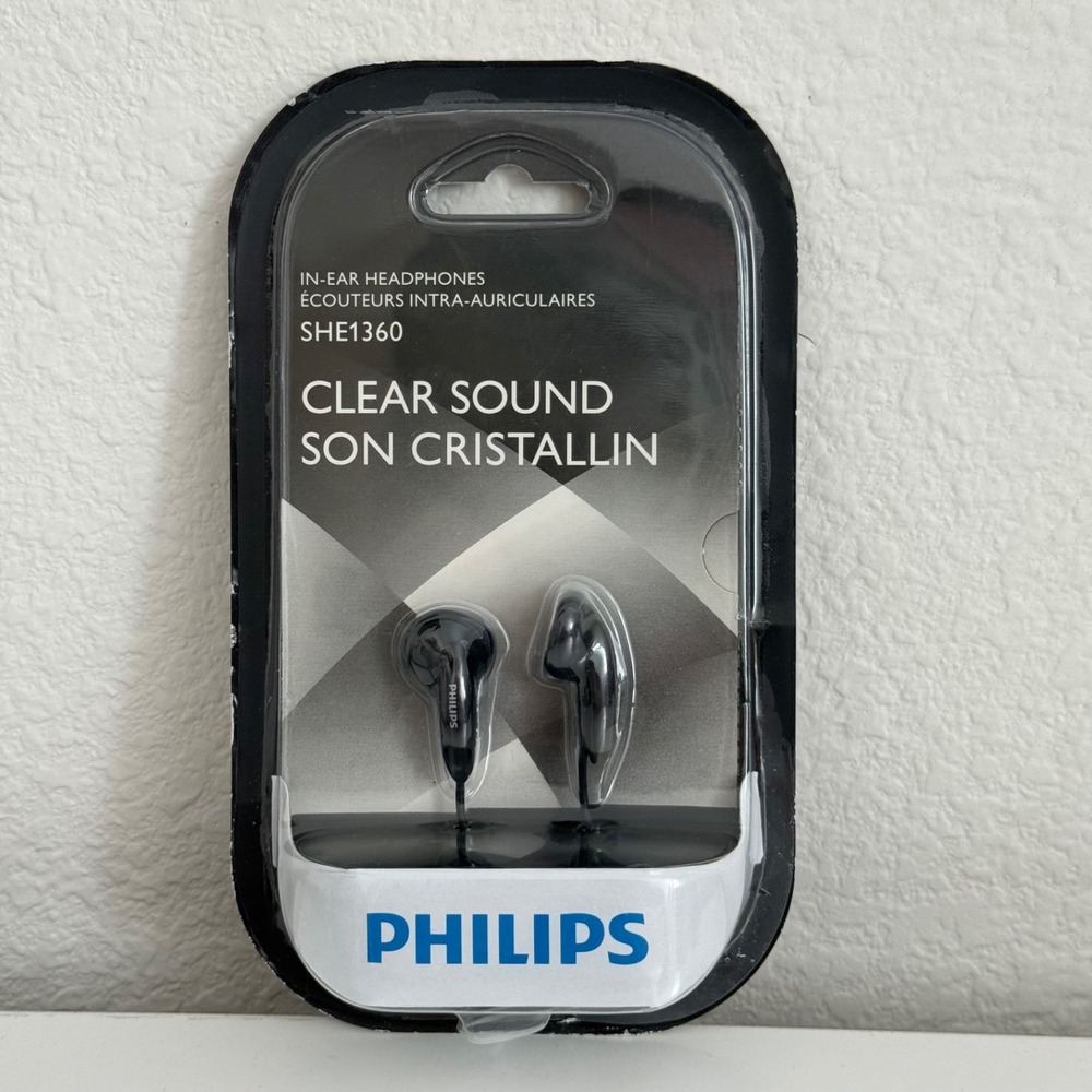 PHILIPS Clear Sound In-Ear Headphones SHE1360 New In Package